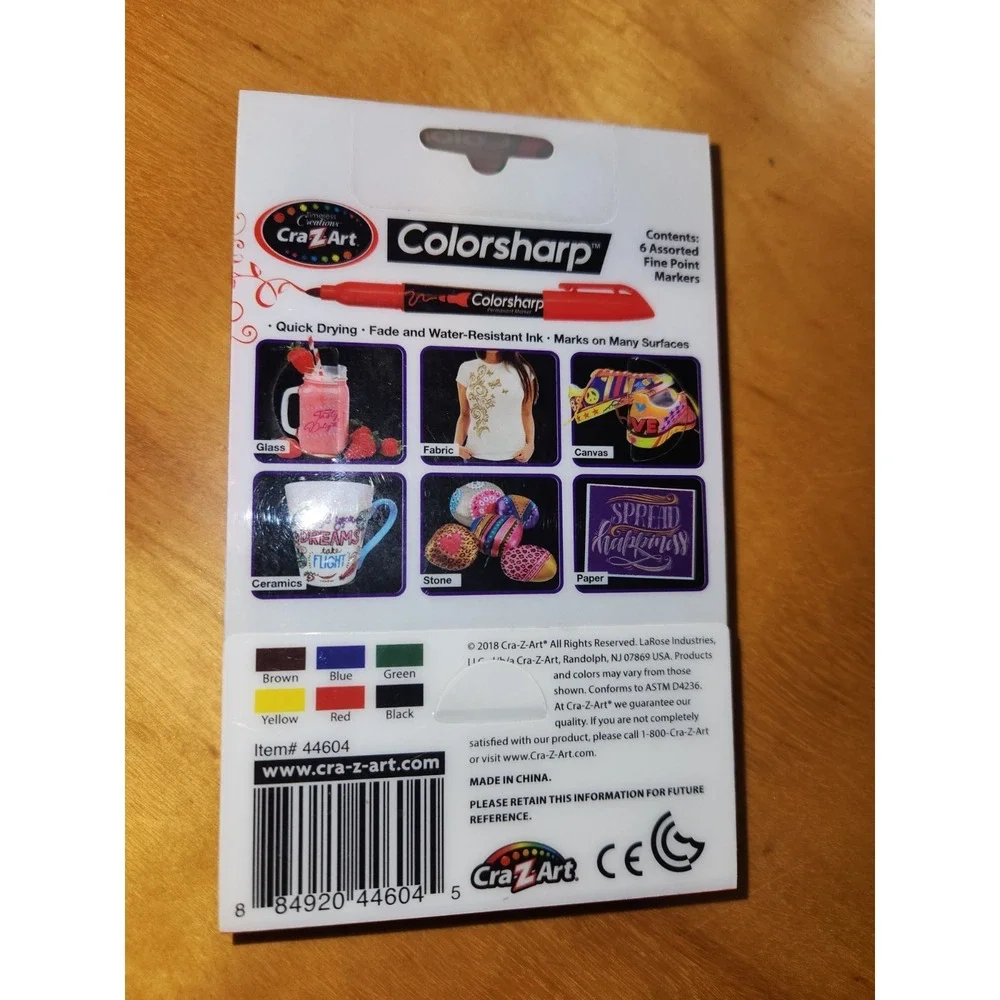 Cra-Z-Art Colorsharp Permanent Advanced Color System Fine Point 6ct Markers/Case
